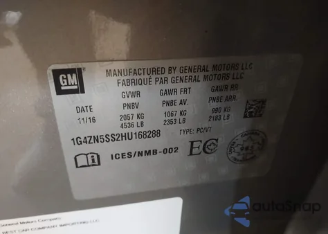 2017 Buick Lacrosse Preferred z USA, uszkodzony, nr VIN 1G4ZN5SS2HU168288